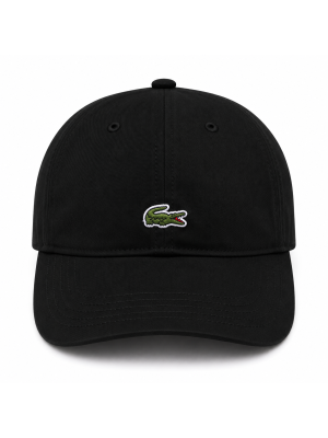Boné Lacoste Unissex em Sarja de Algodão com Logo - Preto