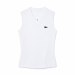 Camisa Polo Lacoste Feminina Sem Manga - Branca 