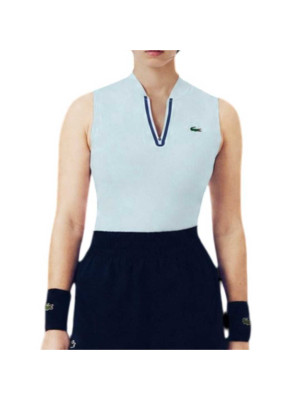 Regata Polo Lacoste Ultra Dry Tennis Stretch - Azul Claro