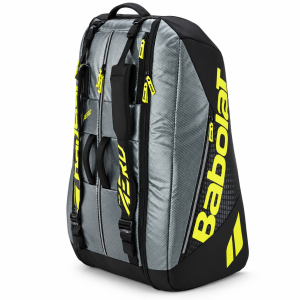 Raqueteira Babolat Pure Aero X12 Cinza Metálico/ Preto/ Amarelo Fluo