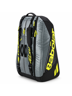 Raqueteira Babolat Pure Aero X12 Cinza Metálico/ Preto/ Amarelo Fluo