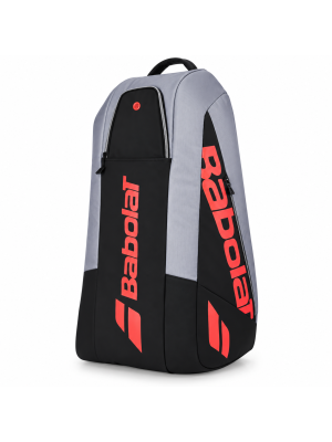 Raqueteira Babolat Pure Pure Strike Carbon Grey X6 - Cinza/ Vermelho Fluo