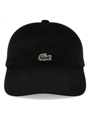 Boné Lacoste Unissex em Sarja de Algodão com Logo - Preto