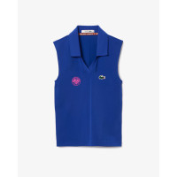 Camisa Polo Lacoste Feminina Sem Mangas Com Modelagem Ajustada Sport - Azul