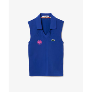 Camisa Polo Lacoste Feminina Sem Mangas Com Modelagem Ajustada Sport - Azul