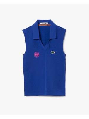Camisa Polo Lacoste Feminina Sem Mangas Com Modelagem Ajustada Sport - Azul