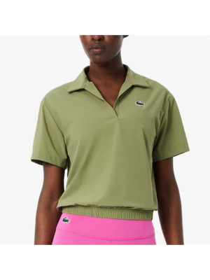 Camisa Polo Lacoste Feminina Ultradry com Modelagem Relaxed Sport - Verde