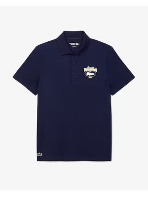 Camisa Polo Lacoste Manga Curta  de Pique Ultra Dry em Modelagem Regular - Marinho
