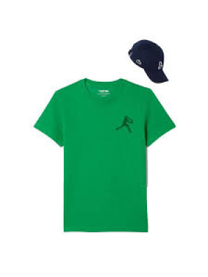 Camiseta Lacoste Ultra Dry Com Boné Estampado