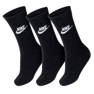 Meia Nike NSW Everyday Essential Crew  Cano Alto Preta - 3 pares 39 a 43