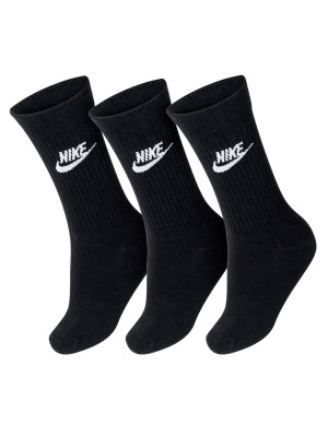 Meia Nike NSW Everyday Essential Crew  Cano Alto Preta - 3 pares 39 a 43