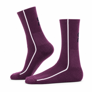 Meia On Brazil Logo Sock High Roxo e Branco - 03 Pares 39 a 41