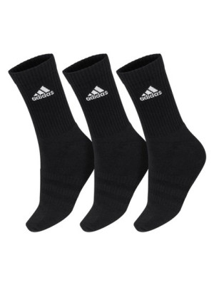 Meia Adidas Cano Alto Crew  Preta - 03 Pares 38 a 40