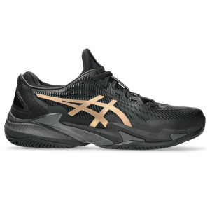 Tênis Asics Court FF 3 Novak Clay Night Energy - Preto e Dourado