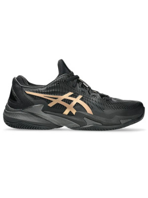 Tênis Asics Court FF 3 Novak Clay Night Energy - Preto e Dourado