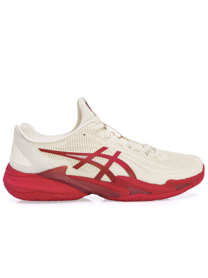 Tênis Asics Court FF 3 Novak All Court Quadra Rápida - Branco Off e Vermelho