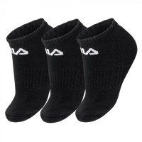 Meia Fila Cano Curto Preta Unisex - 3 pares 34 a 38