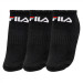 Meia Fila Cano Curto Preta Unisex - 3 pares 34 a 38