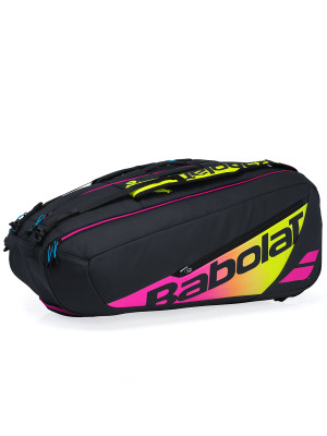 Raqueteira Babolat Pure Aero Rafa X12 Preta Amarela e Rosa