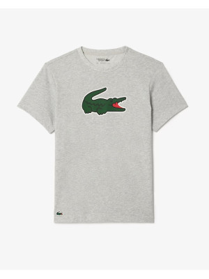 Camiseta Lacoste Regular Fit Crocodilo - Cinza