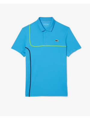 Camisa Polo Lacoste Regular Fit Ultra Dry em Piqué  - Azul