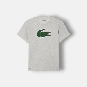 Camiseta Lacoste Regular Fit Crocodilo no Peito - Cinza