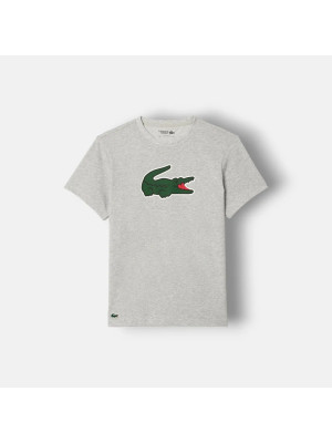 Camiseta Lacoste Regular Fit Crocodilo no Peito - Cinza