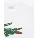 Camiseta Lacoste  em Algodão com Estampa Assinada - Branca