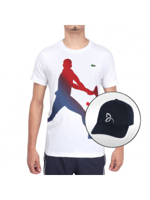 Boné e Camiseta Lacoste Sport Novak Djokovic TH7516 - Branca