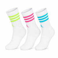 Meia Adidas Cano Alto Cushioned Crew - Pack com 3 Pares | Branca | 41 a 43