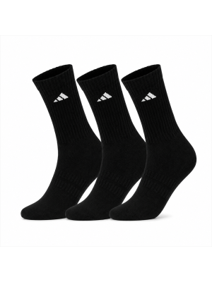 Meia Adidas Cano Alto Crew - Pack com 3 Pares | Preta | 38 a 40