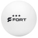 Bola de Tênis de Mesa Fort 3 Estrelas - Pack com 06 Bolas Branca