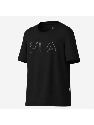 Camiseta Fila Regular Letter Myller Infantil - Preta