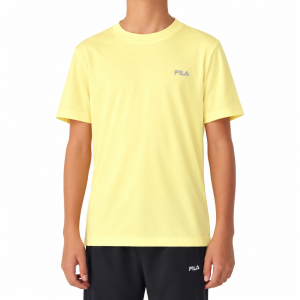 Camiseta Fila Basic Sports Infantil - Amarelo Pastel Claro 