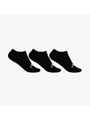 Meia Fila Cano Curto Preta Unisex - 3 pares 34 a 38