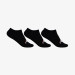 Meia Fila Cano Curto Preta Unisex - 3 pares 34 a 38