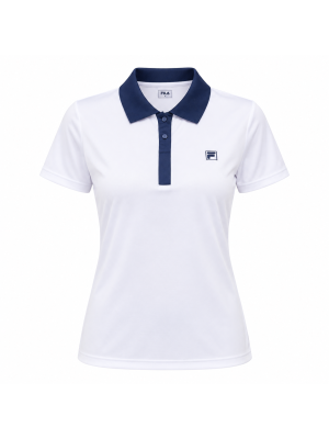 Camisa Polo Fila Fbox Tennis Basic II  Feminina - Branca e Marinho