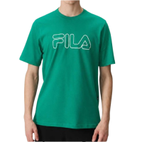 Camiseta Fila Regular Sports Light Letter Infantil - Verde Safira