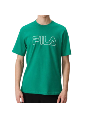 Camiseta Fila Regular Sports Light Letter Infantil - Verde Safira