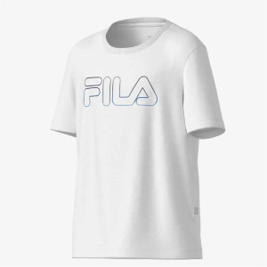 Camiseta Fila Regular Sports Light Letter Infantil - Branca
