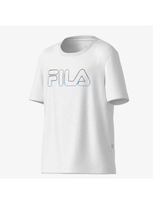 Camiseta Fila Regular Sports Light Letter Infantil - Branca