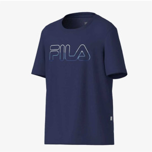 Camiseta Fila Regular Sports Light Letter Infantil - Marinho