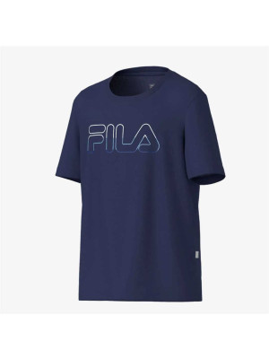 Camiseta Fila Regular Sports Light Letter Infantil - Marinho