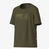 Camiseta Fila Regular Sports Light Letter Infantil - Verde Oliva