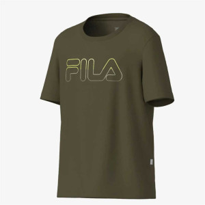 Camiseta Fila Regular Sports Light Letter Infantil - Verde Oliva