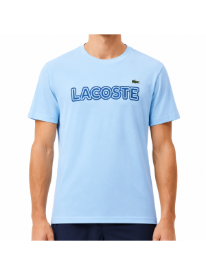 Camiseta Lacoste Esportiva em Algodão Ultra Dry com Logo  - Azul
