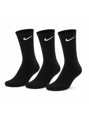 Meia Nike Everyday Cush Crew Cano Alto - Pack com 3 Pares | Preta | 39 a 43