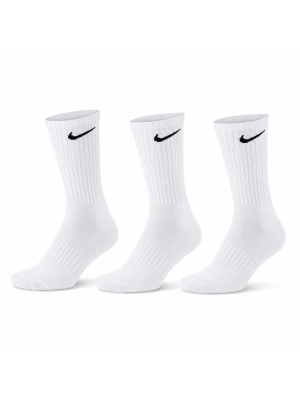 Meia Nike Everyday Cushion Crew Cano Alto - Pack com 3 Pares | Branca | 39 a 43