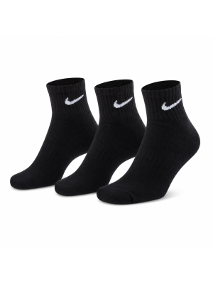 Meia Nike Everyday Cushion Cano Médio - Pack com 3 Pares | Preta | 39 a 43
