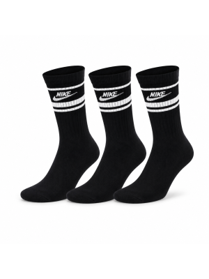 Meia Nike NSW Everyday Essential Crew - Pack com 3 Pares | Preta | 39 a 43